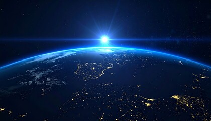 Obraz premium Earth rising, vibrant sunrise