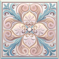 Ornate floral pattern with transparent background