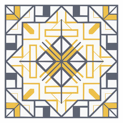 Geometric pattern with gold and gray accents with transparent background