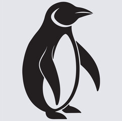 penguin icon silhouette vector art illustration, penguin silhouette vector