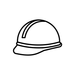 Outline drawing of hard hat on transparent background