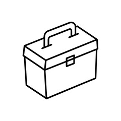 Outline of a closed toolbox art on transparent background