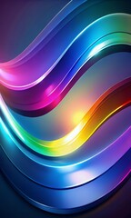 Vibrant rainbow waves of light flowing abstractly