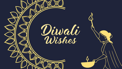 Celebrate Diwali with heartfelt wishes and light, a beautiful festive scene offering peace and joy for your holiday greetings with intricate designs