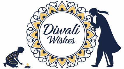 Celebrate Diwali with loved ones using this warm, inviting design to share Diwali Wishes, perfect for festive cards and social media this holiday season