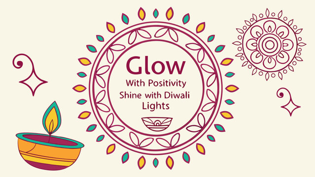 Celebrate Diwali with vibrant lights and positivity, perfect for festive greetings, invitations, or cultural event promotions. Share the spirit of Diwali