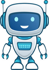 Robot Mascot Character for Tech Company,
Friendly AI Robot Vector Illustration,
Modern Technology Mascot Artwork,
Futuristic Digital Assistant Design