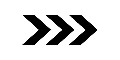 Black chevron arrows pointing right isolated on white background. High quality black chevron arrows pointing right isolated on transparent background.	