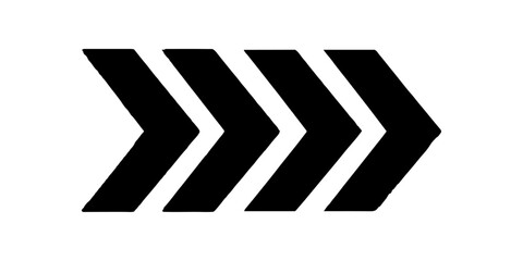 Black chevron arrows pointing right isolated on white background. High quality black chevron arrows pointing right isolated on transparent background.	