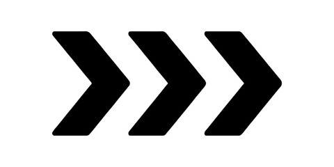 Black chevron arrows pointing right isolated on white background. High quality black chevron arrows pointing right isolated on transparent background.	