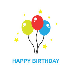 happy birthday greeting balloon icon vector