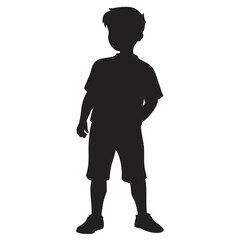 Silhouette of a standing boy