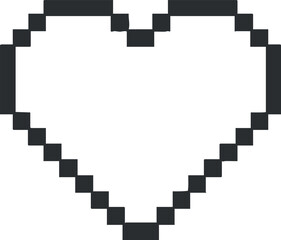 A pixelated heart shape symbolizing love and affection in a digital design style