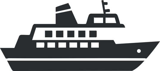 Obraz premium A silhouette of a boat on water representing maritime travel and adventure.
