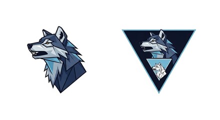 Digital Wolf Icon and Emblem Design