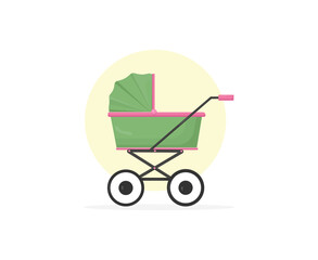 Baby stroller icon. Vector illustration