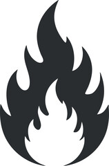 A stylized black flame icon representing heat and energy in various contexts.