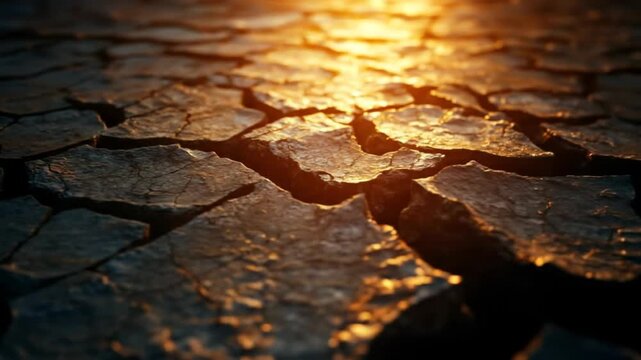 Cracked earth texture in sunlight drought concept or environmental issues
