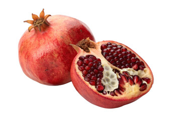Pomegranate isolated on a transparent background.