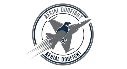Fighter Jet with Falcon Emblem Represents Aerial Dogfight