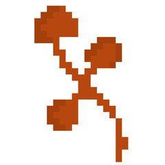 Obraz premium Pixel Art Red Autumn Leaf Icon for Fall Season Illustration
