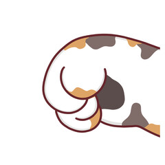 Cute Cat Paw Making Punch Fist Gesture Line Art Illustration