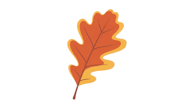 Autumn Leaf Isolated on Transparent Background, Orange and Yellow Fall Foliage - Powered by Adobe