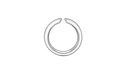 Shiny Silver Ring on Transparent Background Reflecting Light