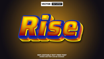 Rise 3d editable vector text style effect. 