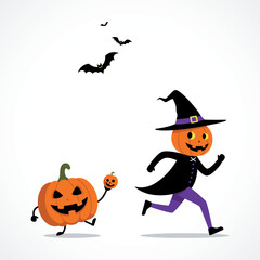 Funny Halloween Pumpkin Character