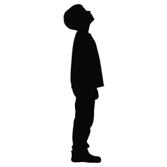 Stylized illustration of a young boy with a cheerful expression