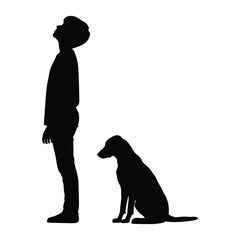 Boy and his loyal dog enjoying a sunny day outdoors
