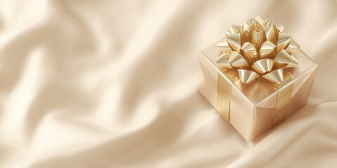 Christmas gift in golden box