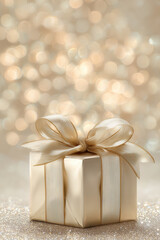 Christmas gift in golden box