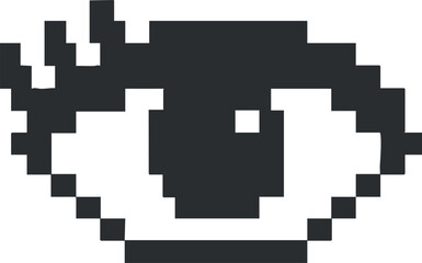 Fototapeta premium A stylized pixel art representation of an eye emphasizing simplicity and modern design.