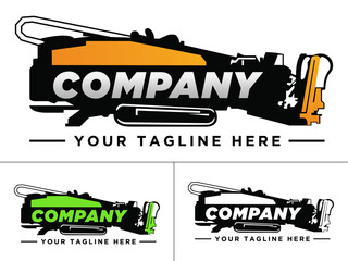Underground horizontal drilling (HDD) machine logo design, excavator, heavy equipment