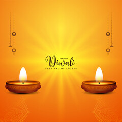 Happy Diwali cultural Indian festival celebration greeting card
