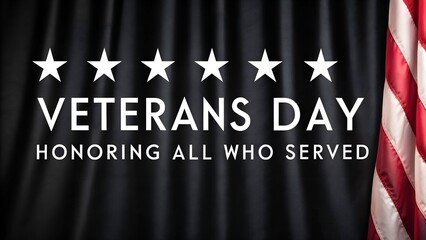 Veterans Day honoring all who served with stars and flag