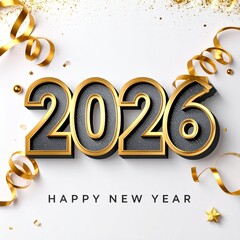 2026 New Year Silver Decoration with Christmas Ornaments, Snowflakes, and Festive Background for Holiday Celebration Design