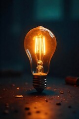 Single Lightbulb Illuminating Dark Room Warm Glow, Inspiration, and New Ideas