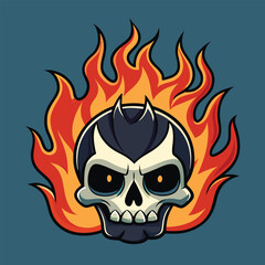 dark skull   flame silhouette.eps