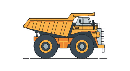 Large Yellow Mining Dump Truck Vector Illustration. © wong