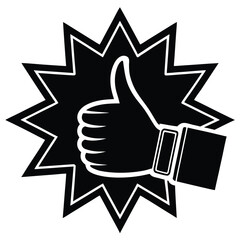 flat vector thumbs up and star combo icons for rev.eps