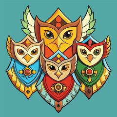 owl guardian decorative symbol pack.eps