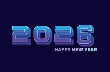 Futuristic 2026 Happy New Year Greeting with Neon Gradient Typography