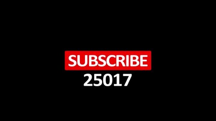 isolated 1 million Subscribers count down template 4k red subscribe button. numbers counting increasing animation alpha channel