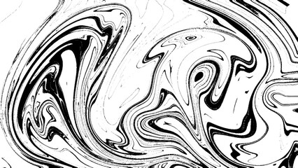 Monocolor alcohol ink marbling raster background. Liquid waves and stains minimalistic illustration. Black and white abstract fluid art. Acrylic and oil paint flow monochrome