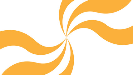 Obraz premium Abstract orange swirl pattern on white background with smooth curved shapes spiraling outward. Dynamic and bright, it conveys motion, energy, and rhythm, ideal for modern or retro graphic design.