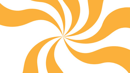 Obraz premium Abstract orange swirl pattern on white background with smooth curved shapes spiraling outward. Dynamic and bright, it conveys motion, energy, and rhythm, ideal for modern or retro graphic design.