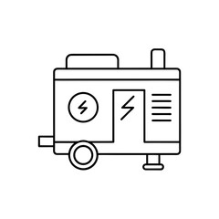 Outline of a portable generator on transparent background